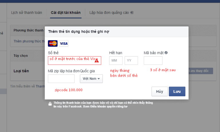 Cách thanh toán thẻ visa trên facebook mà ai cũng nên biết